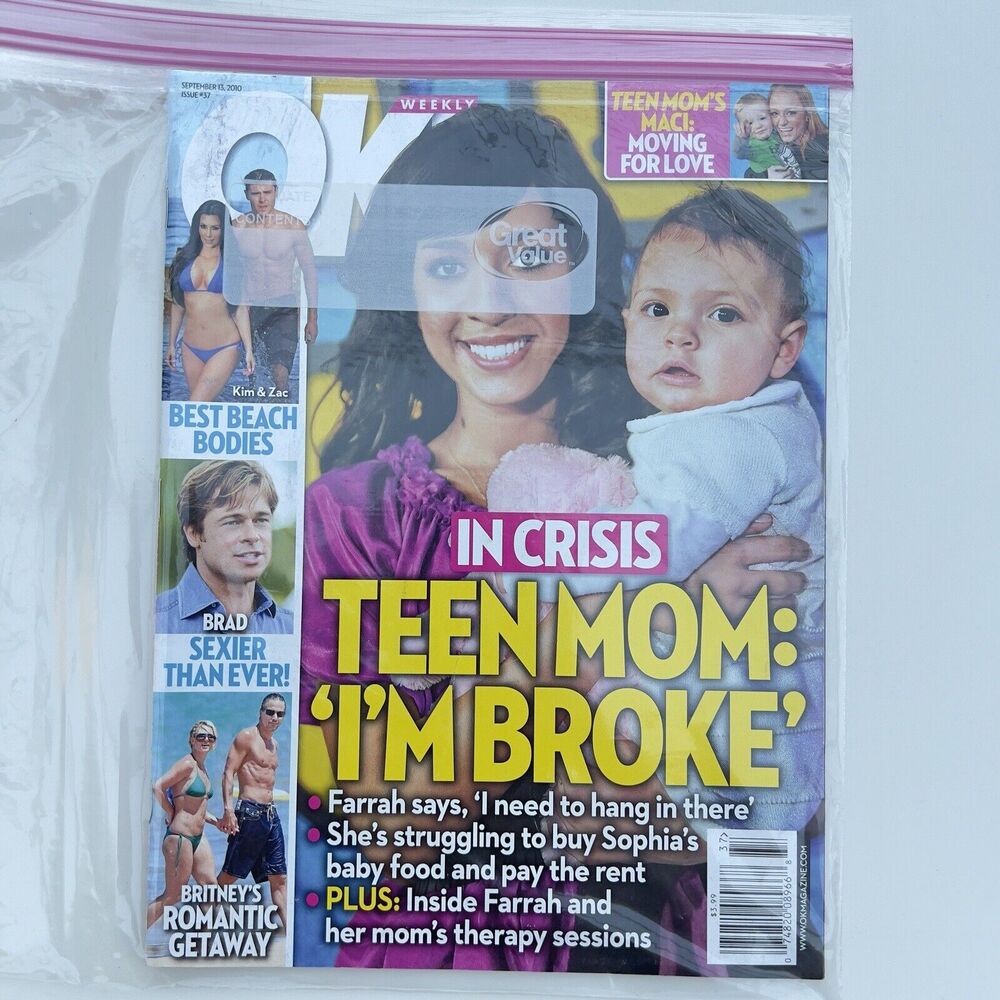 OK Magazine Sept 13 2010 Teen Mom Farrah Broke - Brad Pitt - Kim Kardashian